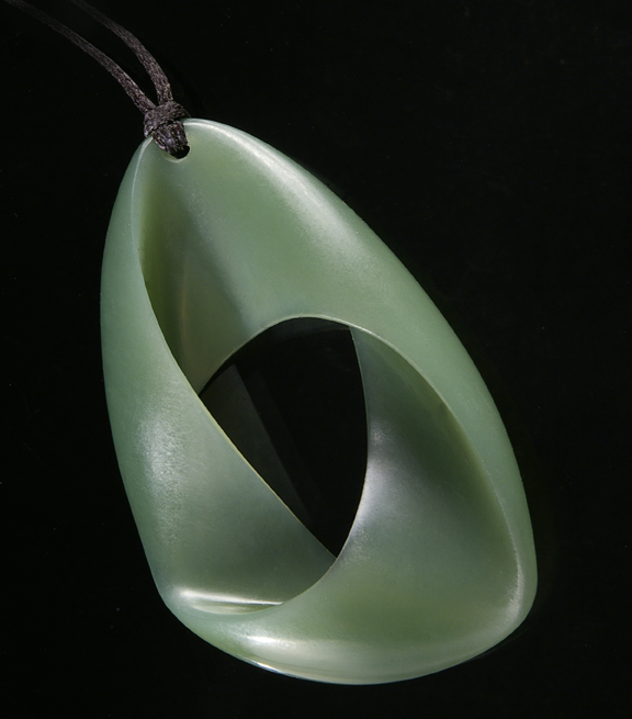 Moebius Ribbon Jade Pendant The Form MoebiusRibbon2 NZ Inanga Moebius Ribbon Jade Pendant